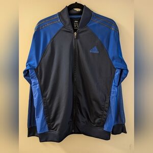 Adidas Men's Navy and Royal Blue Bomber Jacket
